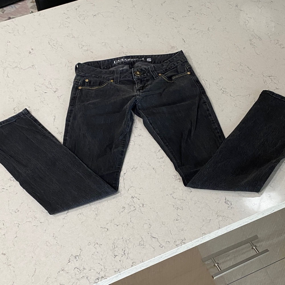 Guess Dark Denim Jeans with Gold Pocket Detail - Picture 10 of 10